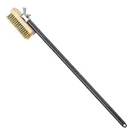 Pizza Stone Cleaning Brush - Pizza Oven Brush with Brass Brush and Steel Scraper, Heavy Duty Cleaning Tool, Stainless Steel Brush Scraper, Multipurpose Cleaner