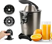 [BLACK+DECKER] Electric Citrus Juicer | BXCJ350E | 350W | Professional AC Motor | Stainless Steel Filter | Pulp Regulator | 2 Attachments