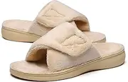 SOLLBEAM Fuzzy House Slippers with Arch Support Orthotic Heel Cup Sandals for Women