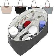 LOUKAYCCI New Dupont Paper Purse Organizer Insert for Longchamp Le Pliage L Handbag Insert (Black&White, Large)
