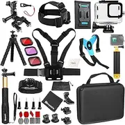 [Hauyapie] Action Camera Kit for Gopro Hero 12 11 10 9 Cameras.Waterproof Case+Monopod+Tripod and More Accessories for Gopro 12 11 10 9