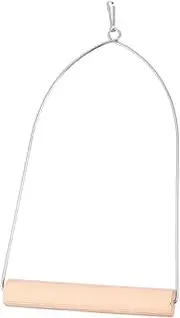 BELLIFFY Wooden Swing Perch Stand for Birds Parrot Parakeet Finch Large Space for Multiple Birds Easy Install