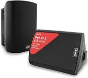 Pyle Pair of Wall Mount Waterproof & Bluetooth 6.5'' Indoor/Outdoor Speaker System, with Loud Volume and Bass. (Pair, Black. PDWR62BTBK)
