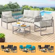 ALFORDSON 4PCS Outdoor Furniture Lounge Sofa Set Patio Table and Chairs Garden