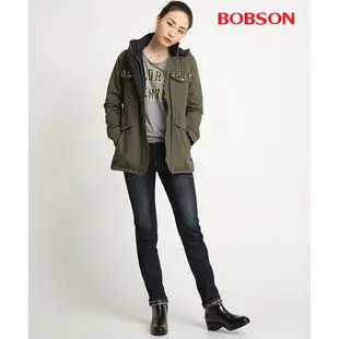 BOBSON 女款熱感IN小直筒牛仔褲 8038-52