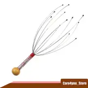 Head Massager Scalp Massager 20 Fingers Head Scratcher for Head Relaxing Red