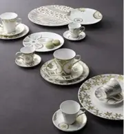 NIB Cacharel Spring Summer 6 Coffee Cups, 6 Saucers, And Dessert Plates