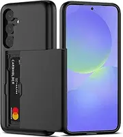 for Samsung Galaxy A56 Case,Samsung Galaxy A36 Case with Card Holder(Store 2 Cards) Wallet Case Slim Dual Layer Heavy Duty Protective Shockproof Hidden Card Slot Phone Case for A56/A36,Black