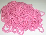Clear Medium Pink Lined Vintage Czech Glass Cut Seed Beads