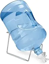 Brio Metal Plated 3-5 Gallon Water Jug Stand with 2 Dispenser Valves, Rust-Resistant Non Slip Water Stand, BPA Free Fast Flow Spout Fits 48mm & 55mm Bottles, White