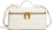 [Raiuyow] Mini Woven Crossbody Purse Square Box Bags Top-Handle Tote Handbag Shoulder Bag Cute Satchels Trendy