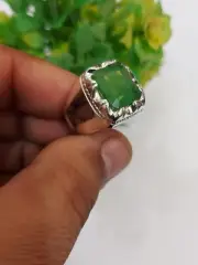 Original Zamurd Stone Emerald Cut Handmade Ring Silver 925 Top Quality Stone