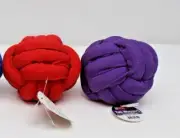 LOT OF 2 Chomper Tuff Tail Waggers Woven Ball Dog Toy Variety Of Colors WB11729M