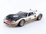 1966 Ford GT-40 MK II #98 White with Black Hood After Race (Dirty Version) 1/18 Diecast Model Car by Shelby Collectibles SC432