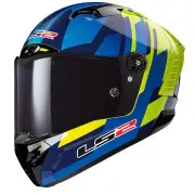 FF805 Thunder Carbon Gas Blue H-V Yellow Full Face Helmet