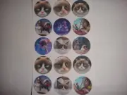 15 Grumpy Cat buttons flat back or pin badge cabochon embellishment magnet