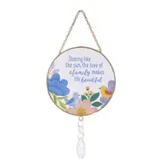 Splosh Family Glass/Metal Suncatcher Hanging Home/Window Decoration 12x26cm