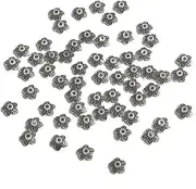 [VWHLV] Bead Caps for Crafts Gold End Caps for DIY Tibetan Silver Caps Spacer Caps for Jewelry Jewelry Making Accessories Tibetan Silver Gold Bead End Caps for Jewelry Making Spacer Bead Caps DIY 50pcs