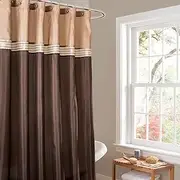 [Lush Decor] Terra Shower Curtain, 72 by 72-Inch, Brown/Beige