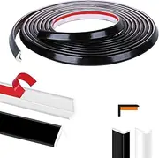 Peel and Stick Tile Edge Trim 10Ft L-Shape Tile Outside Corner Molding Vinyl Tile Exterior Trim Edging Moulding for Bathroom Tile Backsplash & Shower Wall Edges Furniture Decoration - Black