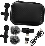 Kisangel Mini Cordless Lapel Mic Noise Reduction Interview Microphone Type-c Usb Adapter Compact for Mobile Computer