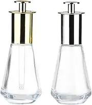 2 Pack Essential Oil Dropper Bottles Glass Leakproof Press Cap 45ml Portable for Travel