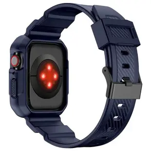 星圖適用于iwatch1234567se8s一體保護套手表帶運動個性潮新款apple watch硅膠碳纖維紋理ins風格iPhone手表