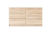Lorenzo Chest of 6-Drawer Lowboy Sideboard Storage Cabinet - Light Sonoma Oak