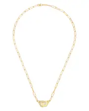 Dinh Van 18K Yellow Gold Menottes Diamond Interlocking Link Necklace, 16.5 - Exclusive
