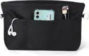 Handbag Organizer Nylon Purse Organizer Insert Bag Tote Shaper Bag in Bag(Black,