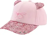 [Copbopwn] Baseball Cap for Girls, Cat Summer Sun Hat Kids Sequin Hat Adjustable Head Circumference Hats Ponytail Hat Adjustable Snapback Cap for School Outdoor Sports, Multicoloured, One Size