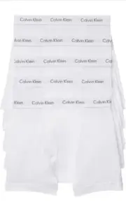 Calvin Klein Men's XL Cotton Classics 5-Pack White Boxer Brief New In Box