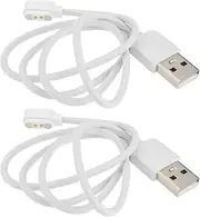 Create idea 2pcs Smart Helmet Magnetic Charge Cables 2 pin 2.84mm 60cm Magnetic Charger Compatible with Livall Smart Helmets BH51T BH51M BH50T White