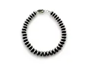 Navajo Sterling Silver Rondelles Saucer Flat Bead Bracelet 6mm 8" 98968