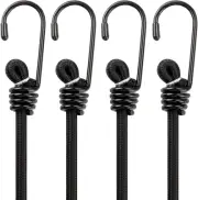 Sturdy Bungee Cord with Hook 24", Extra Strong Black Luggage Straps for Outdo...