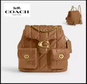 COACH CU076 Tabby Backpack Quilting Bag Honey Brown Nappa Leather Outlet New