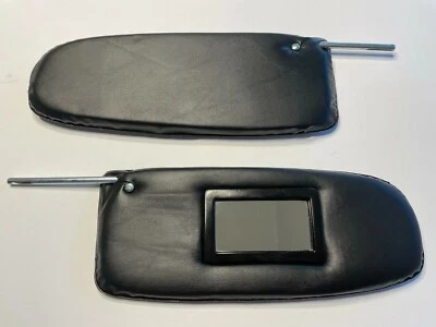 Pair of VW Bug Beetle Black Sun Visor Left & Right With Mirror 1958-1964