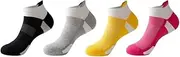 [LETSIQS] Athletic Running Socks 4 Pairs Sports Women Socks Professiona Terry Sweat-Absorbing No Show Running Socks Cotton Girls Fitness Socks for Sport (Color : Combination 3)