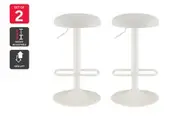 Set of 2 Matt Blatt Dotti Adjustable Bar Stools (White/Beach Sand)