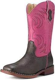 [Rollda] Kids Cowboy Boots Girls Cowgirl Boots Square Toe Boys Western Boots for Toddler/Little Kid/Big Kid