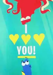 I LOVE YOU Dory & Hank the Octopus Disney Pixar Finding Dory Mini Poster 8x11