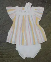 Janie and Jack Baby Girls Sleeveless Dress & Diaper Cover - Size 3-6 Months- NWT