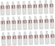 MUSISALY 50Pcs Clear Glass Dropper Bottles Essential Oil Perfume Dispenser Accurate Control for DIY Cosmetics and Hair Oils Durable Leak Design