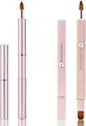 2 Pack Retractable Lip Brush, Double-Ended Lip Brush for Lipstick Lip Gloss Lip
