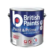 British Paints White Low Sheen Interior Paint And Prime - 4L