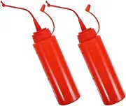 Angoily 2pcs Halloween Fake Ketchup Prank Bottle Toy, Realistic Tomato Sauce Squirter, Surprise Festival Party Tricky Toy, Creative Fake Ketchup Bottle Props, Red, 7.67 x 1.96 x 1.96 inch