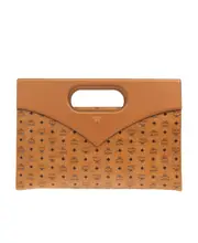MCM Diamond Logo Printed Shopper Bag One size Brown
