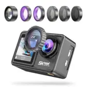 5k Action Camera With EIS, Remote Control, WiFi, Dual Touch Screen 5K with Lens
