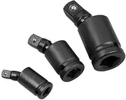 TULKUCBZBP 360 Degree Swivel Knuckle Joint Air Impact Wobble Socket Adapter Hand Tool 1/2 3/8 1/4 Socket Set(3Pcs)