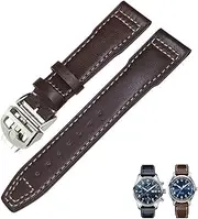 [BANDKIT] Genuine Leather Watch Strap 20mm 21mm 19mm 22mm Cowhide Watchbands For IWC Mark Big Pilot Spitfire PORTOFINO Watch Accessories